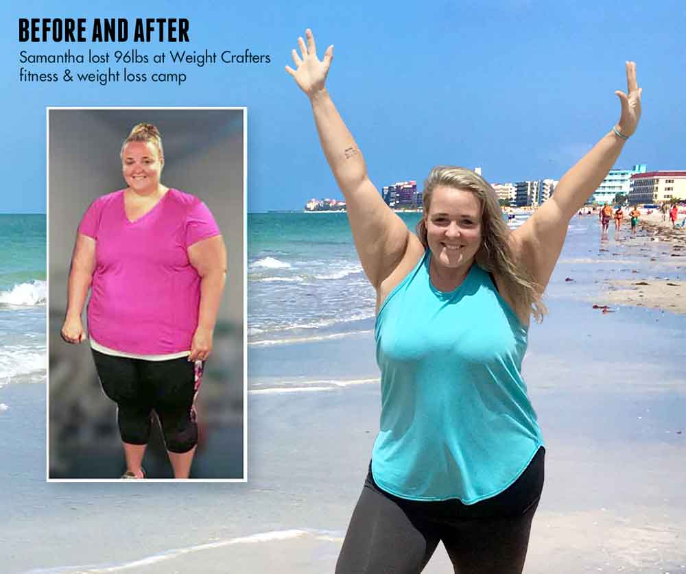 Weight loss camp before and after - Sam lost 96lbs at Weight Crafters