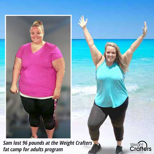Sam lost 96 pounds at the Weight Crafters fat camp for adults program
